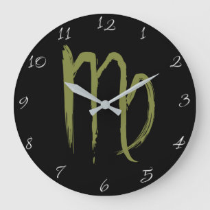 Relógio Grande VIRGO Signo do Zodíaco Aniversário de Julho Agosto