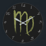 Relógio Grande VIRGO Sinal Zodiac Julho Astrologia de Aniversário<br><div class="desc">Personalizar com qualquer texto.</div>