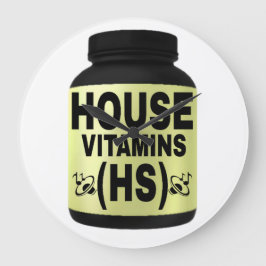 RELÓGIO GRANDE VITAMINAS DA CASA (HS) FONTES PRETAS, FUNDO AMAREL
