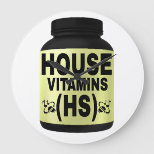 RELÓGIO GRANDE VITAMINAS DA CASA (HS) FONTES PRETAS, FUNDO AMAREL