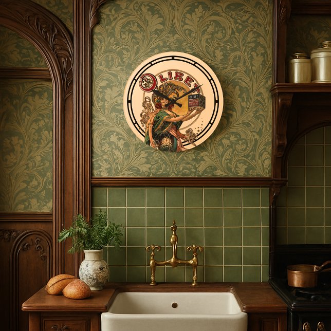 Relógio Grande Vitoriano Era Art Nouveau Bolachas Francesas Anúnc (Criador carregado)