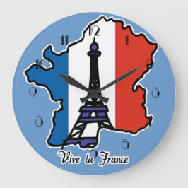 Relógio Grande Vive La France Wall Clock