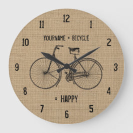 Relógio Grande Você mais a bicicleta iguala o saco natural feliz