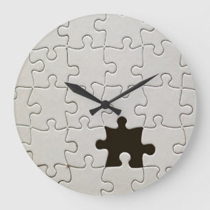 Relógio Grande Você Me Completa Jigsaw Romântico Preto e Branco