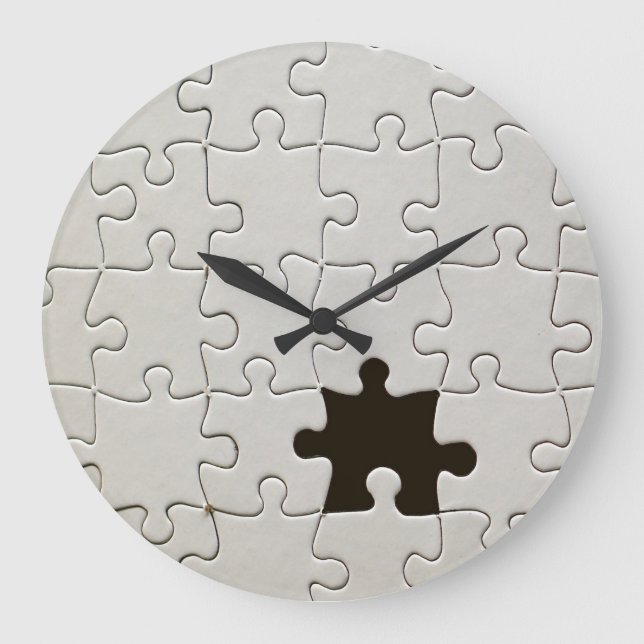 Relógio Grande Você Me Completa Jigsaw Romântico Preto e Branco (Frente)