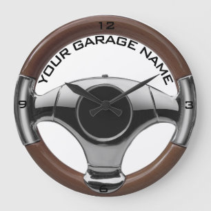 Relógio Grande volante de madeira 2 do cromo do carro de esportes