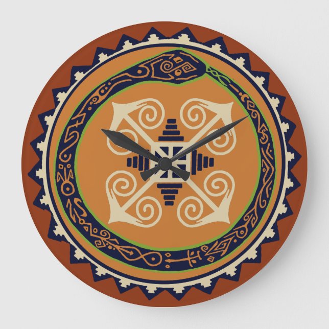 Relógio Grande VooDou Wall Clock - Oroburous Cobra com Caos (Frente)