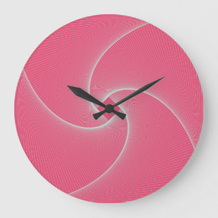 Relógio Grande Vórtex quadrado delineado, rosa-veludo.