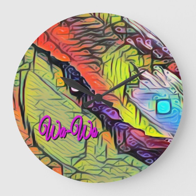 Relógio Grande Wa-Wo Wave NFT Art SUNSET PELO MAR 36 (Frente)