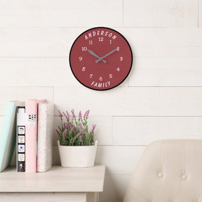 Relógio Grande Wall Clock with Family Name (Sala de leitura)
