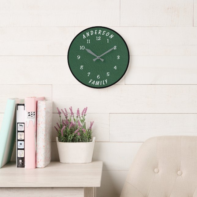 Relógio Grande Wall Clock with Family Name (Sala de leitura)