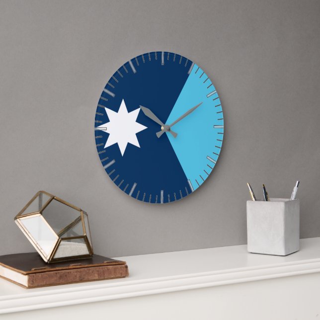 Relógio Grande Wall Clock with flag of Minnesota, USA (Escritório)