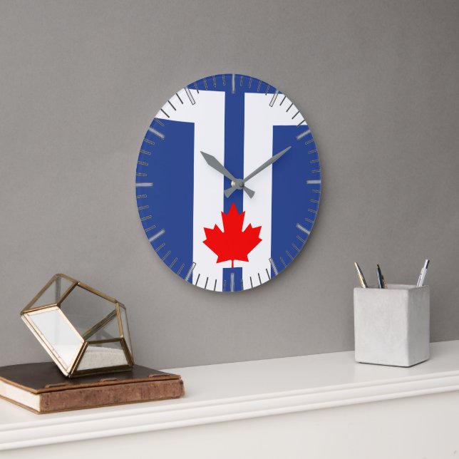 Relógio Grande Wall Clock with flag of Toronto, Canada (Escritório)