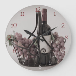 Relógio Grande Wall ClockOpt. 2 Cesta com Vinho e Uva Grande C