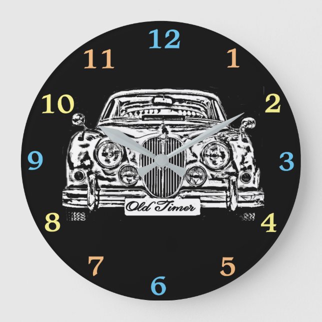 Relógio Grande Wallclock Classic Jaguar MK 2 (Frente)