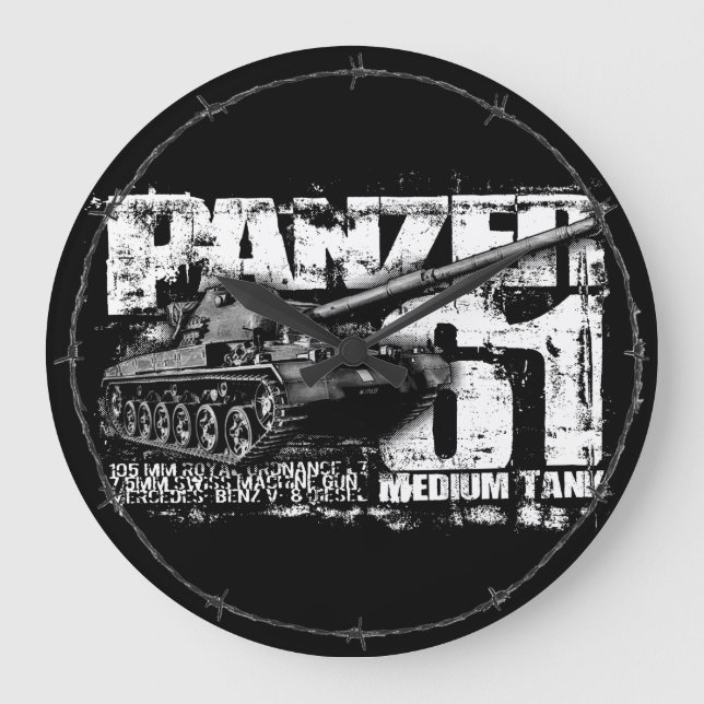 Relógio Grande Wallclocks Panzer 61 (Frente)