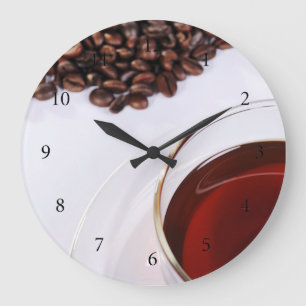 Relógio Grande Wanduhr com Kaffeebohnen motivo 2