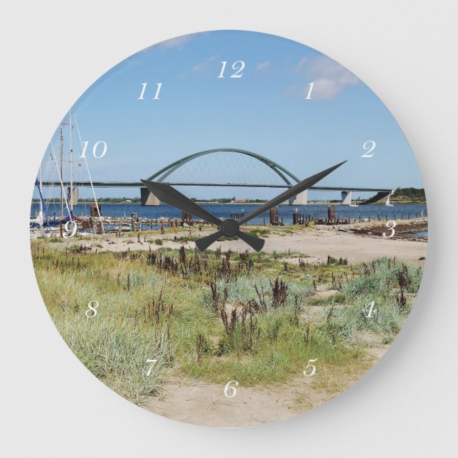 Relógio Grande Wanduhr Fehmarnsundbrücke e Fehmarnsund (Frente)