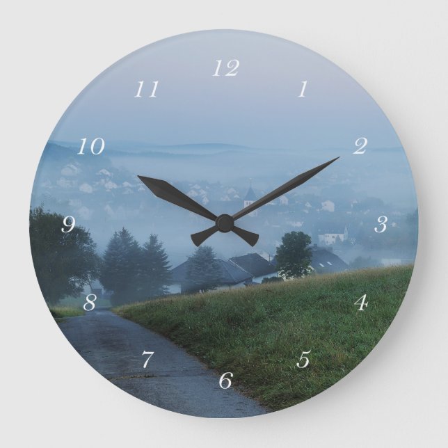 Relógio Grande Wanduhr Herbstmorgen im Siegerland (Frente)