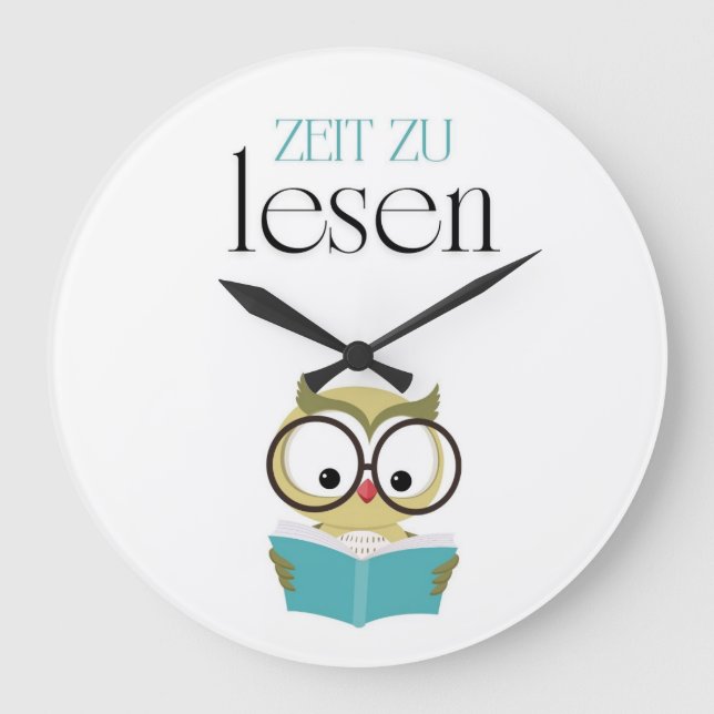 Relógio Grande Wanduhr "Zeit zu lesen"  fürs Kinderzimmer (Frente)