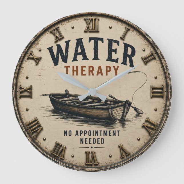 Relógio Grande Water Therapy Rustic Fisherman Gift  (Frente)
