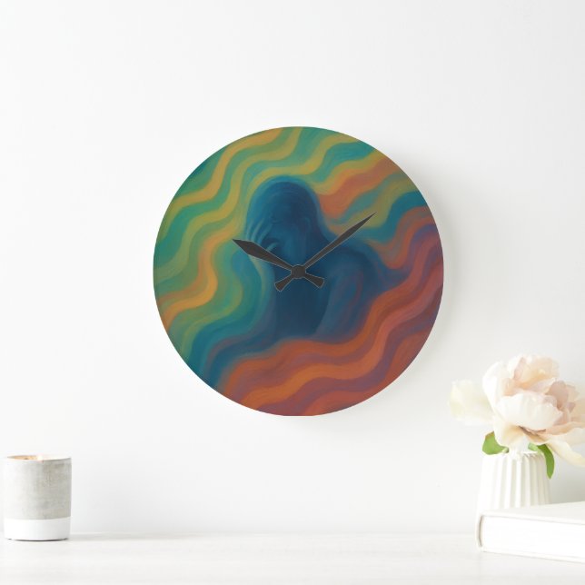 Relógio Grande Waves of Thought Abstract Expression (Lar)