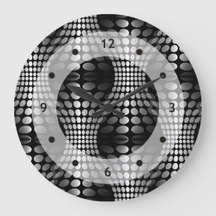 Relógio Grande Waves Pontas Papel de parede preto e branco