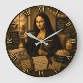 Relógio Grande Weekend Mode Funny Mona Lisa Gift for Cozy Home
