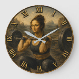 Relógio Grande Weightlifter Funny Mona Lisa Fitness Enthusiasts