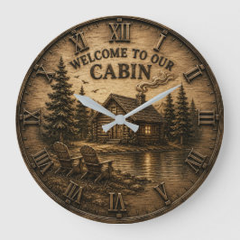 Relógio Grande Welcome to Our Cabin Rustic Lake House