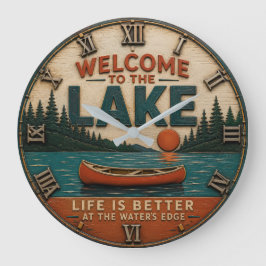 Relógio Grande Welcome to the Lake House Cabin Decor