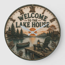 Relógio Grande Welcome to the Lake House Rustic Canoe Cabin