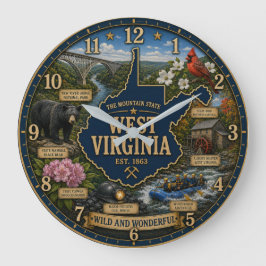 Relógio Grande West Virginia State Mountain Appalachian Heritage