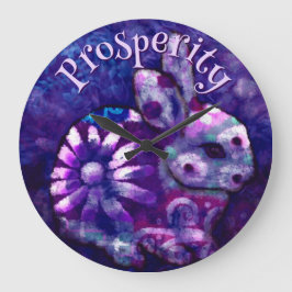 Relógio Grande Whimsical Floral Bunny Rabbit Personalized