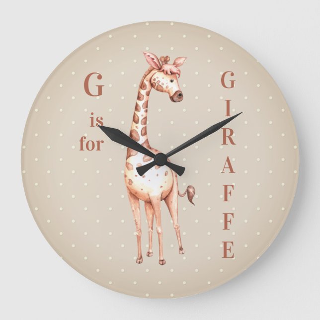Relógio Grande Whimsical G é para Bolinhas GIRAFFE (Frente)