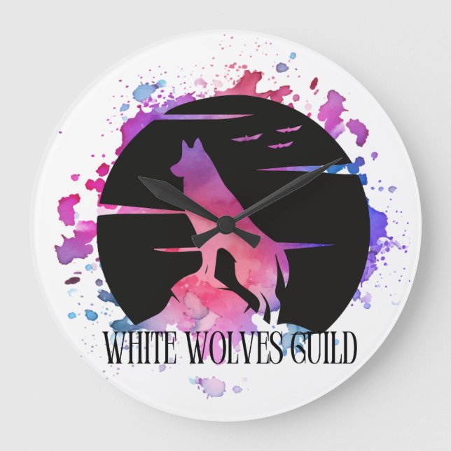 Relógio Grande White Wolves Guild Clock (Frente)
