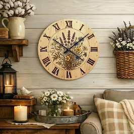 Relógio Grande Wildflower Wall Clock - Gentle Natural Harmony