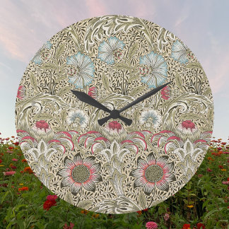 Relógio Grande William Morris Corncockle Cream Blue e Rosa