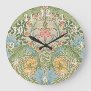 Relógio Grande William Morris Flor de Murta Floral Botânico