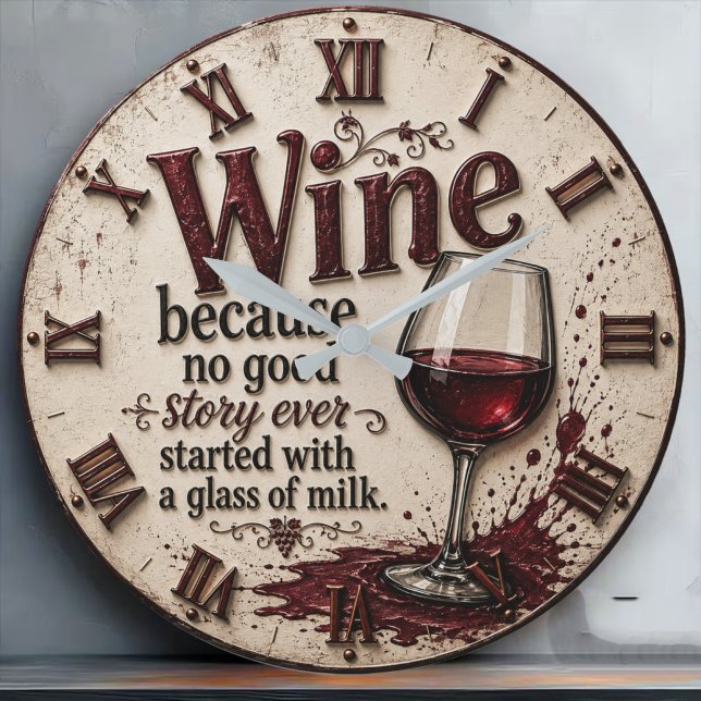 Relógio Grande Wine Because No Good Story Ever Started with Milk (Criador carregado)