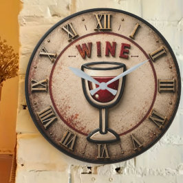 Relógio Grande Wine Emoji Modern Funny Minimalist Bar Decor