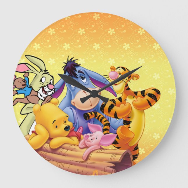 Relógio Grande Winnie the Pooh Children Acrylic Wall Clock (Frente)