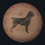 Relógio Grande Wirehaired Pointing Griffon Silhouette Rustic<br><div class="desc">Wirehaired Apontando o relógio de parede do Griffon Lover. A design de madeira é impressa,  não madeira real.</div>