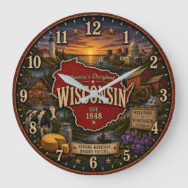 Relógio Grande Wisconsin State America's Dairyland