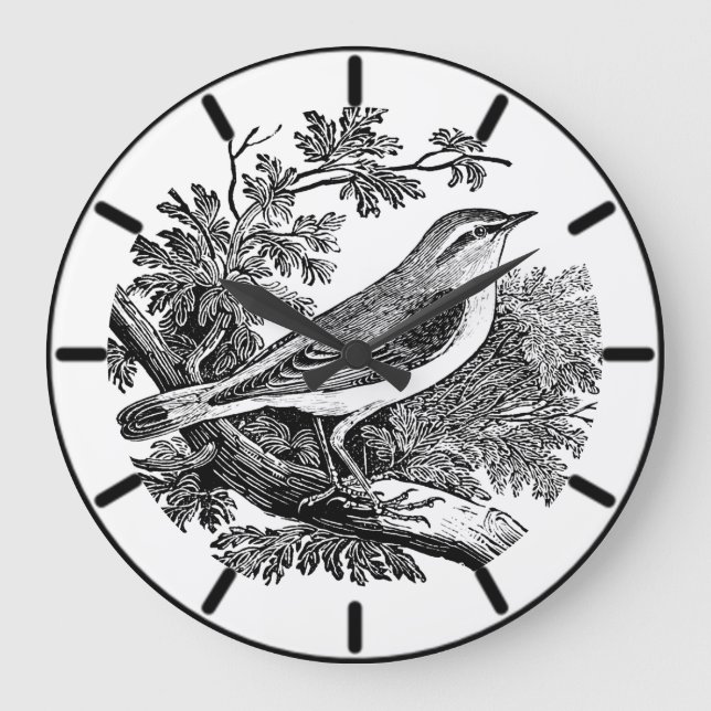 Relógio Grande Wood Warbler - Bird Large Clock (Frente)