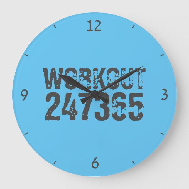 Relógio Grande Worn out and scratched text Workout 247365 blue (Frente)