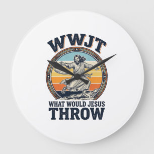 Relógio Grande WWJT O Que Jesus Lançaria Camiseta Disc Vintage_1