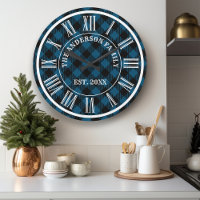 Xadrez Azul Marinho e Preto Búfalo Numeral Romano