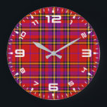 Relógio Grande Xadrez Red Tartan Swahili - Padrão Verificado - 54<br><div class="desc">Xadrez Red Tartan Swahili - Padrão Verificado - 54813</div>