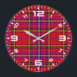Relógio Grande Xadrez Red Tartan Swahili - Padrão Verificado - 54<br><div class="desc">Xadrez Red Tartan Swahili - Padrão Verificado - 54813</div>